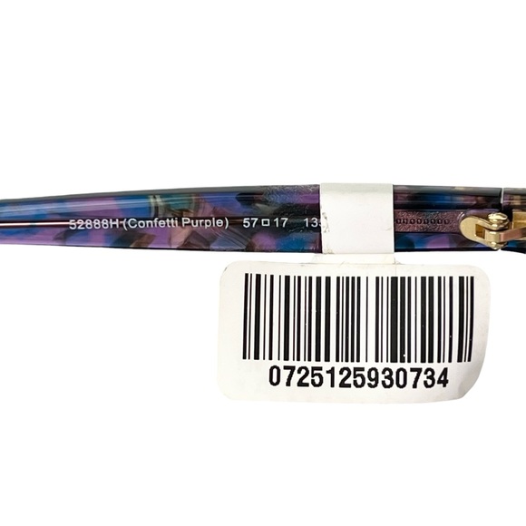 Coach NEW Sunglasses Cat Eye Purple Confetti Tortoise Logo Plate 52888H - Picture 6 of 12